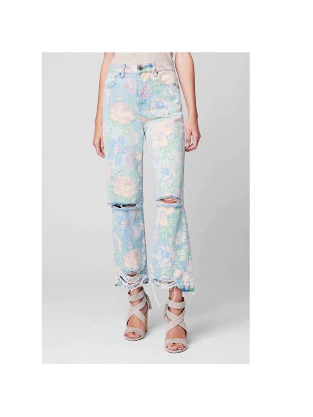 Blank NYC High-Rise Distressed Floral Jeans - 30